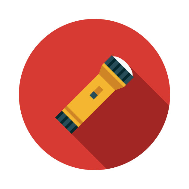 手电筒平面设计犯罪与惩罚图标图片下载