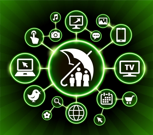 家庭保险互联网通讯技术暗按钮背景图片下载