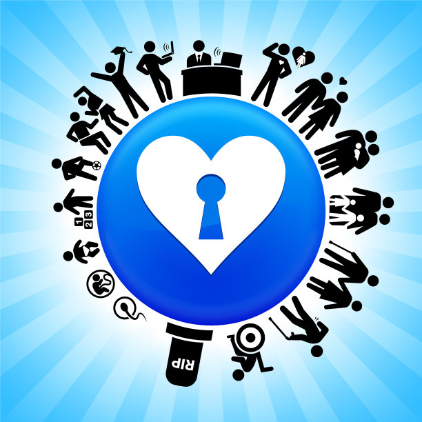 心脏形状的锁眼生命周期阶段的生活背景图片下载