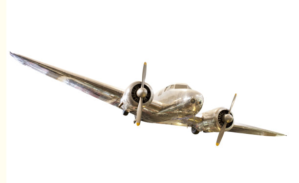 旧飞机孤立在白色图片下载