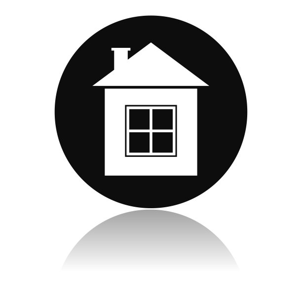 家图标。圆形的黑色住宅图标图片下载