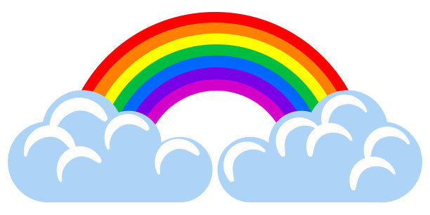 有彩虹图标的云图片下载