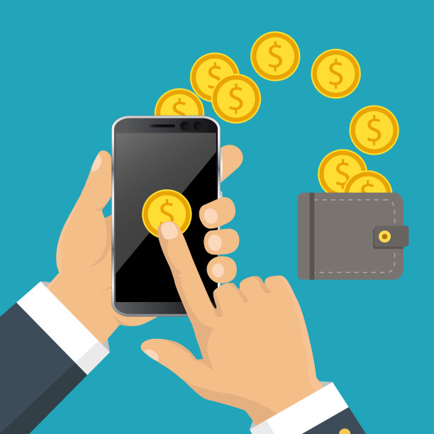 矢量平面插图。平的卡通风格。通过智能手机汇款。手机银行和在线支付的概念。图片下载