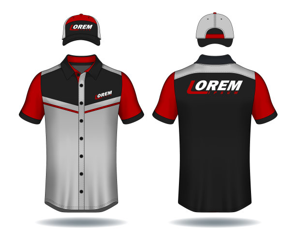 一套统一的模板，polo衫和帽子。图片下载