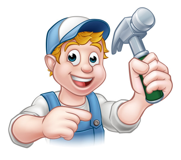 拿着锤子的木匠杂工图片下载