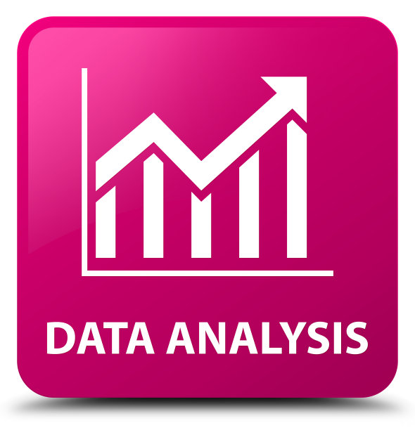 数据分析(统计图标)粉色方块按钮图片下载