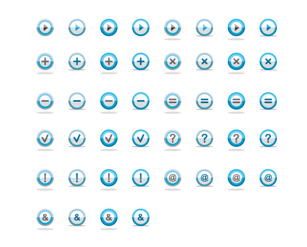 圆形按钮图标在半折叠的形式。图片下载