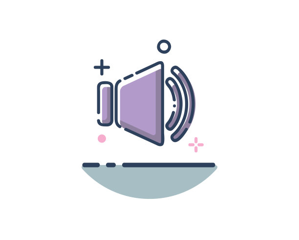 声音图标设计插图，线条填充样式设计图片下载