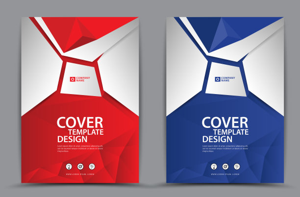 封面设计模板，商业小册子传单，书籍封面，杂志封面，年度报告封面矢量插图图片下载