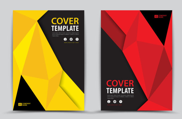 封面设计模板，商业小册子传单，书籍封面，杂志封面，年度报告封面矢量插图图片下载