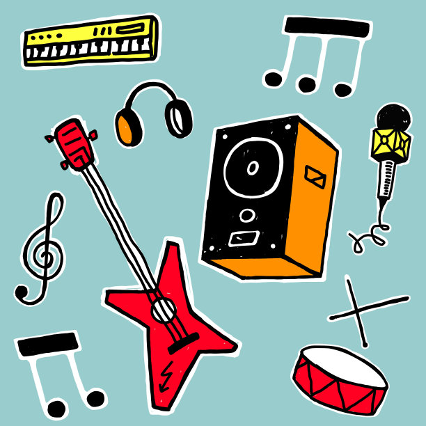 矢量插图音乐符号集图片下载