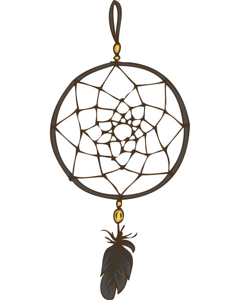 黑色羽毛捕梦网图片下载