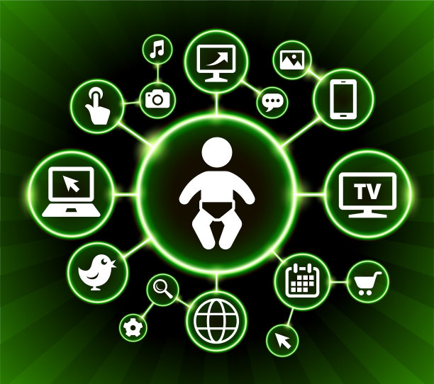 婴儿互联网通信技术暗按钮背景图片下载