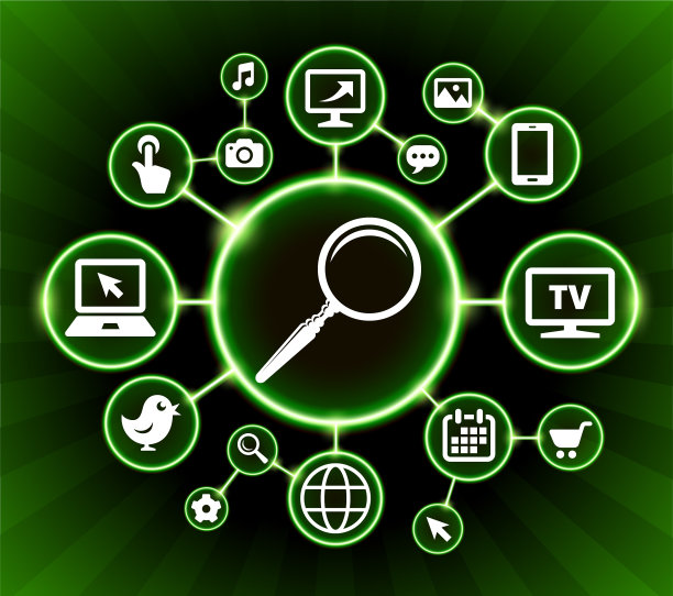 放大镜互联网通讯技术暗按钮背景图片下载