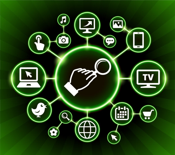 放大镜互联网通讯技术暗按钮背景图片下载