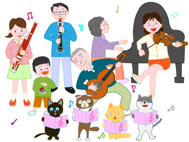 音乐宠物的家庭图片下载