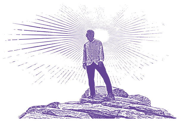 老人徒步锡安国家公园。天使着陆步道顶峰。图片下载