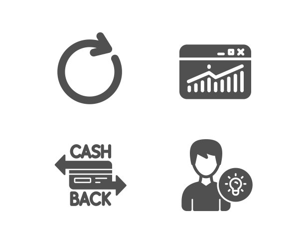网站统计，同步和返现卡图标。人想法的迹象。图片下载
