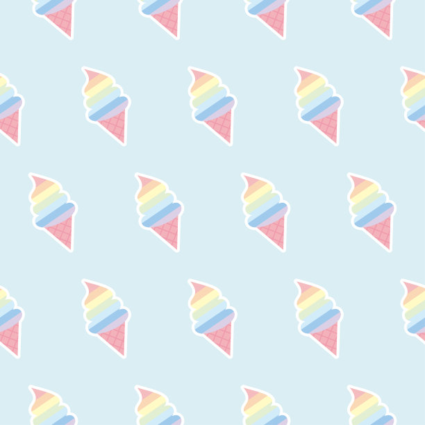 彩虹冰淇淋无缝图案图片下载