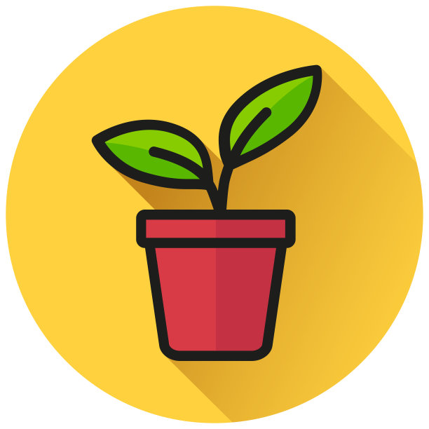 植物圆形平坦黄色图标图片下载