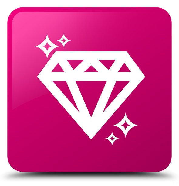 钻石图标粉色方形按钮图片下载
