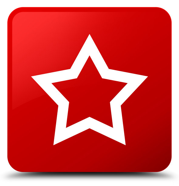 星形图标红色方块按钮图片下载