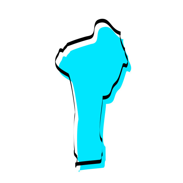 贝宁地图手绘在白色背景上，设计新潮图片下载