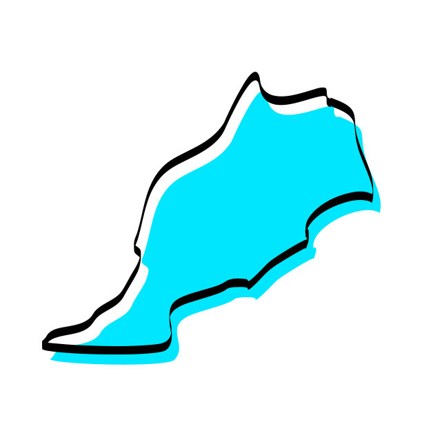 摩洛哥地图手绘在白色背景上，设计新潮图片下载