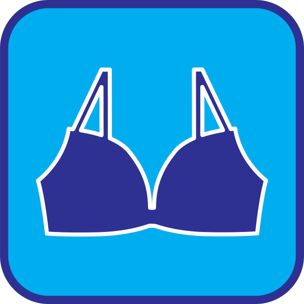 蓝色和白色的胸罩图标图片下载