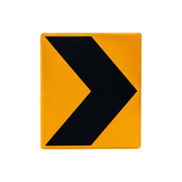 危险转弯路标孤立在白色路面上图片下载