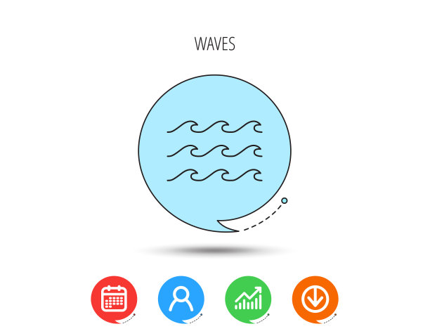 波图标。海水流动的迹象。图片下载