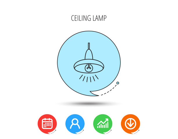 天花板灯的图标。光照明的迹象。图片下载