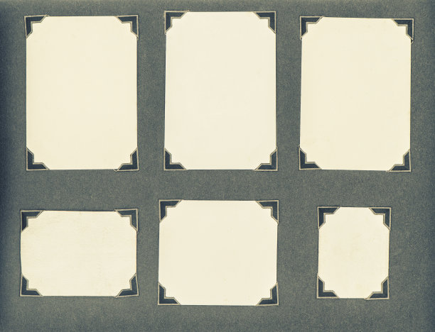 旧的相册页卡框角图片下载