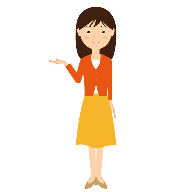 一个穿着衣服的年轻女子的插图。图片下载