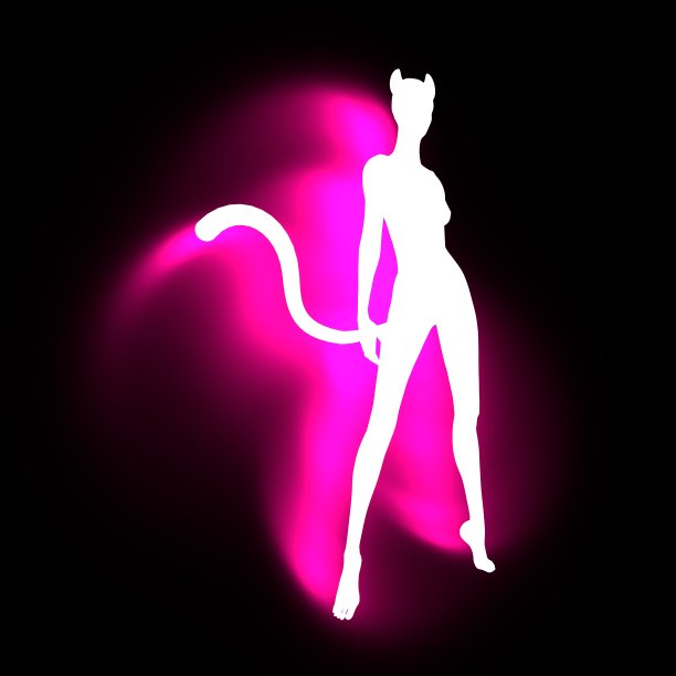 猫女的剪影图片下载