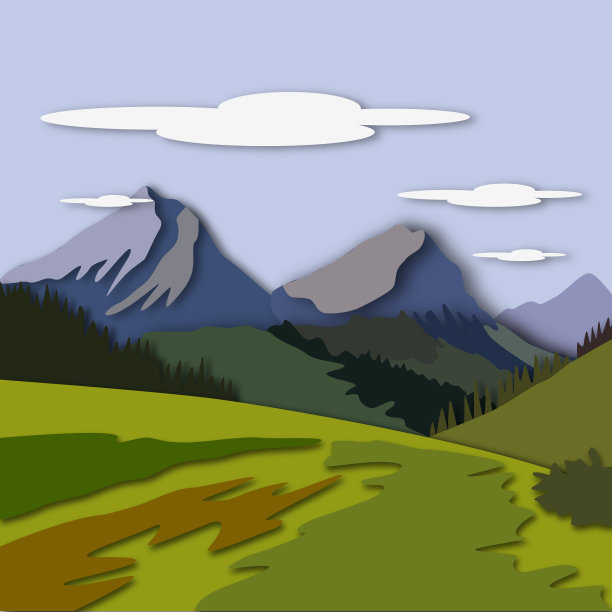 美丽的自然剪纸风格图片下载