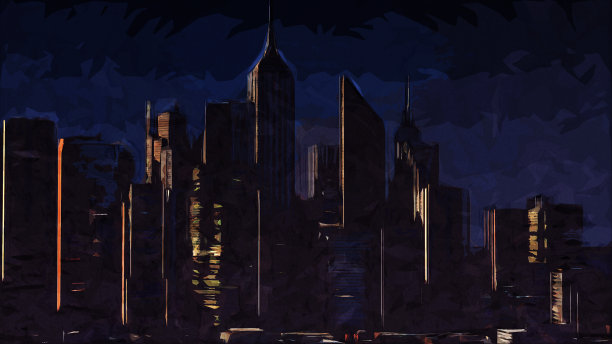 水彩的城市图片下载