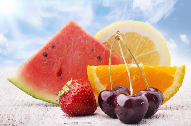 夏天的水果和颜色图片下载