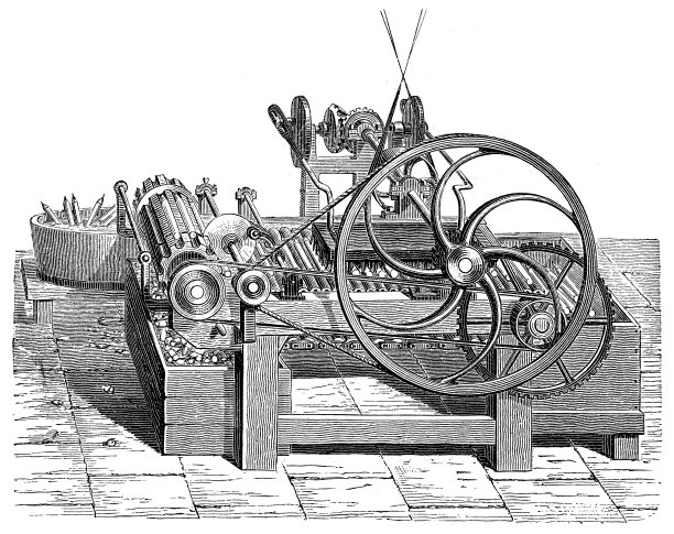 蜡烛制造，清洁蜡烛的机器，18世纪图片下载