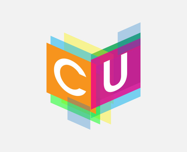 彩色几何形状的标志。图片下载