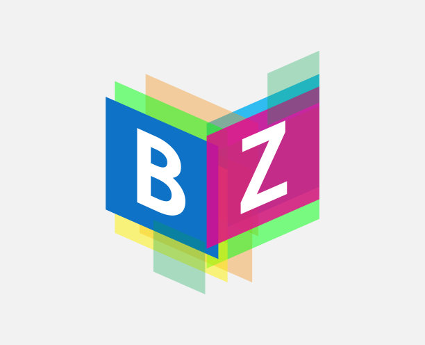 彩色几何形状的标志。图片下载