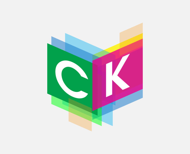 彩色几何形状的标志。图片下载