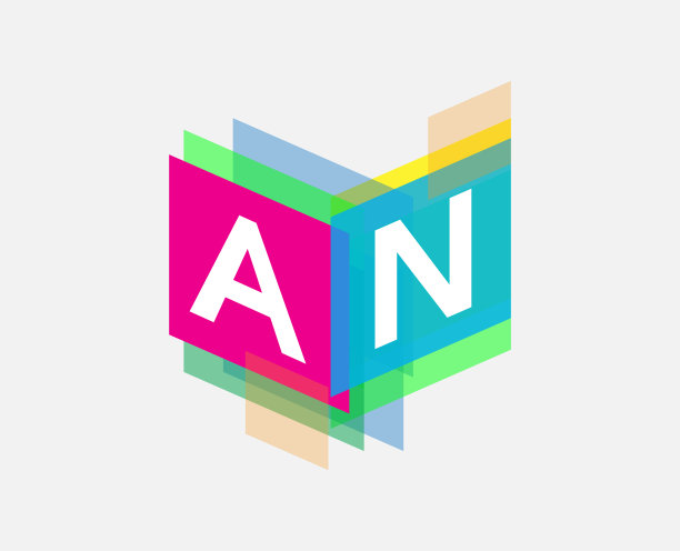 彩色几何形状的标志。图片下载