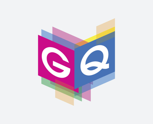 彩色几何形状的标志。图片下载