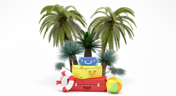 夏季假期概念3d渲染3d插图图片下载