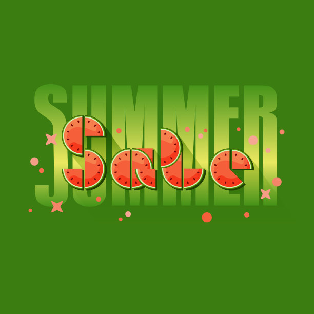 彩色西瓜片的夏季促销横幅。向量。图片下载