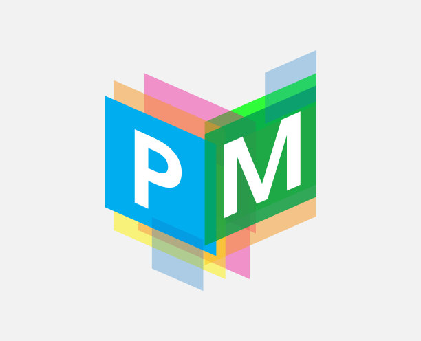 彩色几何形状的标志。图片下载