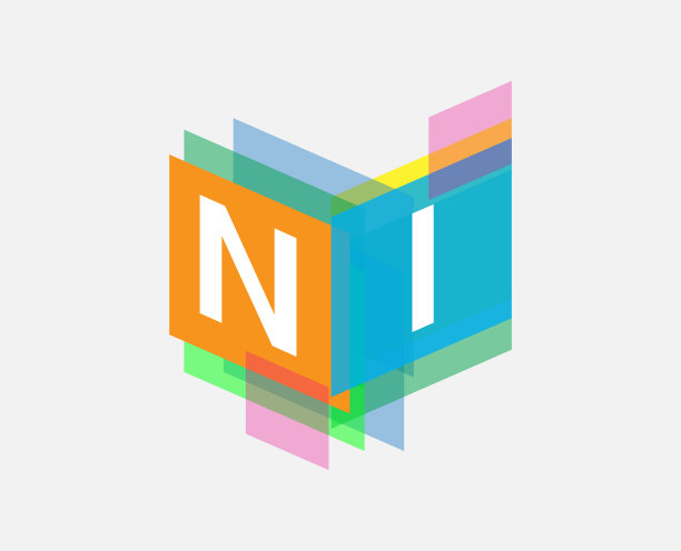 彩色几何形状的标志。图片下载