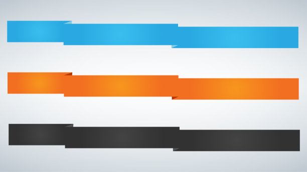 平坦的矢量缎带横幅平坦孤立在白色背景上。图片下载