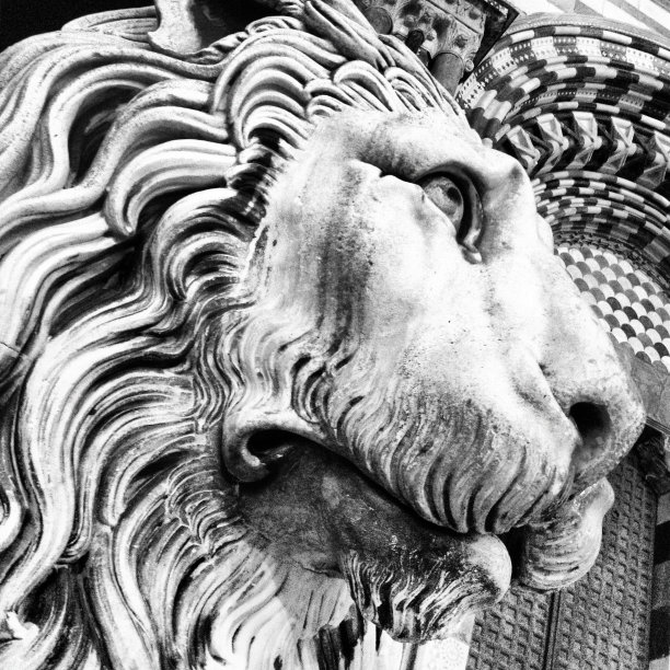 狮头雕塑图片下载